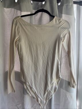 Low Back Cream Bodysuit - Women's Top